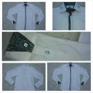 White long sleeve button up dress casual shirt Paisley Print dress shirt Small