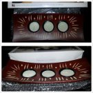 6 asst style Mini Brown Wood Candle Set in Wooden Hand crafted Candle Holder #2