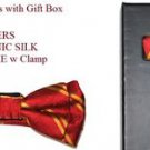 MASON MASONIC  SHRINERS 100% JACQUARD SILK PRE-TIED BOW TIE w Gift Box B