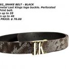 LAST KINGS Black Leather belt Metal Buckle Belt LAST KINGS Snake Print belt L/XL