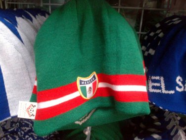 GREEN RED MEXICO SKULL CAP MEXICO EMBROIDERY EMBROIDED SKULL CAP BEANIE #1
