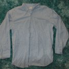 Blue White long sleeve button up shirt Oleg Cassini stripe long sleeve shirt 2X