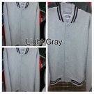 Light Gray Long Sleeve Varsity Jacket PRO CLUB Varsity Jacket Coat S-7X