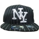 Black White Pin Stripe Fitted Baseball Hat 7 3/4 New York  Fitted Baseball Cap