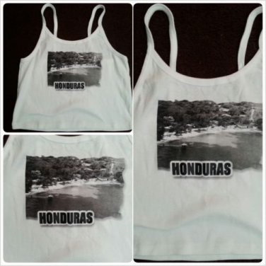 Womens White Honduras Vintage Style tank top Womens sleeveless tank top L NWOT