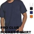 ORANGE SHORT SLEEVE POCKET T-SHIRT by PRO CLUB SHORT SLEEVE POCKET TEE S-5XL
