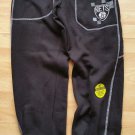 BROOKLYN NETS Black Zip Way warm up pants NBA BROOKLYN NET SHOOT AROUND SWEATS M