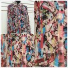 DRESS-U Ladies Womens long sleeve pink black white blue button down BlouseTop M