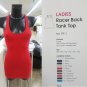 Ladies Racer Back Tank Top Red Black White Aqua Yellow Pink Green Blue Gray S-3X