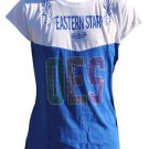 ORDER OF EASTERN STAR SHORT SLEEVE TEE RHINESTONE T- SHIRT OES WHITE TEE S-3X