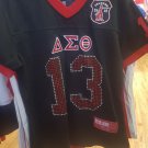 Delta Diva Delta Sigma Theta Football Jersey Sorority Black Bling Jersey