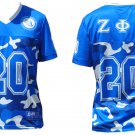 ZETA PHI BETA SORORITY FOOTBALL JERSEY BLUE WHITE CAMOUFLAGE ZETA JERSEY 1920