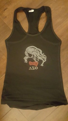 DELTA SIGMA THETA SORORITY TANK TOP 1913 DST BLACK DELTA DIVA BLING TANK TOP
