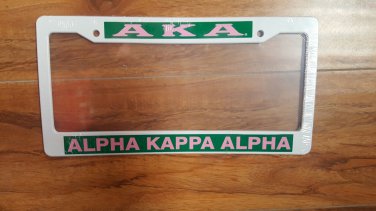 ALPHA KAPPA ALPHA Sorority Plastic License Plate Frame White Divine 9 Frame
