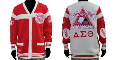 Delta Sigma Theta Sorority  DST 1913 100 YEAR DELTA WOOL CARDIGAN SWEATER HOWARD