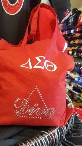 DELTA DIVA DST DELTA SIGMA THETA COTTON TOTE  BAG SHOULDER Bling shoulder bag #2