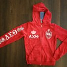 DELTA SIGMA 1913 THETA Zip Up Hoodie jacket 1913 DST FORTITUDE OOO-OOP Red Hoody