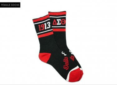 DELTA DIVA SORORITY SOCKS SORORITY DELTA SIGMA SOCKS THETA DST OOP-OOP SOCK BLK