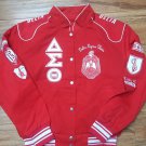 Delta Diva Twill Sorority Jacket Delta Sigma Ooo-oop Theta Red Race Jacket SML