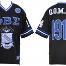 PHI BETA SIGMA FRATERNITY SHORT SLEEVE BLACK BLUE PHI BETA SIGMA FOOTBALL JERSEY