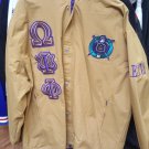 OMEGA PSI PHI FRATERNITY WINDBREAKER JACKET GOLD OMEGA PSI PHI WATERPROOF HOODIE