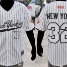New York Black Yankees Negro League Baseball Jersey White Pinstripe NLBM top