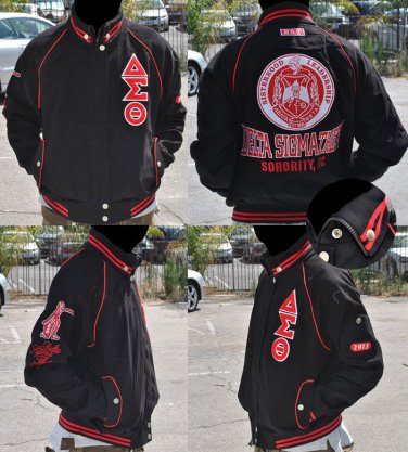 Delta Diva Twill Sorority Jacket DST 1913 BLACK DELTA SIGMA JACKET OOO-OOP #2