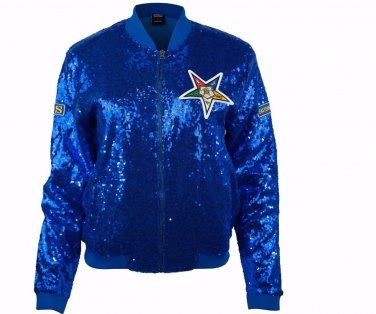 ORDER OF EASTERN STAR SORORITY JACKET  BLUE SEQUENCE LIGHTWEIGHT JACKET