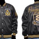 Prince Hall Mason Masonic  jacket Prince Hall Black Satin Fraternity Jacket M-5X
