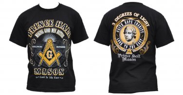PRINCE HALL Masonic Freemason short sleeve T-shirt SHRINER MASON FRATERNITY TEE