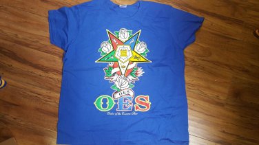ORDER OF THE EASTERN STAR short sleeve T shirt OES MASONIC T-SHIRT BLUE