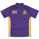 OMEGA PSI PHI  Fraternity Short Sleeve Polo Shirt PURPLE GOLD POLO SHIRT