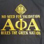Alpha Phi Alpha Fraternity T-SHIRT 1906 Alpha Phi Alpha No Need for Validation