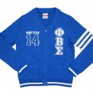 PHI BETA SIGMA FRATERNITY CARDIGAN SWEATER GOMAB 1914 WHITE BLUE CARDIGAN TOP
