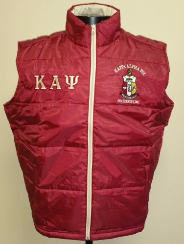 Kappa Alpha Psi  Fraternity Vest Jacket Kappa Alpha Psi Red Bubble Vest M-6X