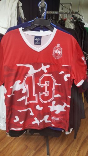 Delta Diva Delta Sigma Theta Football Jersey Red Camouflage Football Jersey