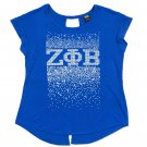 ZETA PHI BETA SORORITY T-SHIRT BLUE SHORT SLEEVE BLING T-SHIRT CASUAL BLOUSE