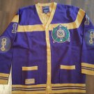 OMEGA PSI PHI CARDIGAN SWEATER PURPLE Q-DOG HEAVY WEIGHT CARDIGAN SWEATER