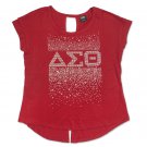 DELTA DIVA SORORITY T-SHIRT DELTA SIGMA 1913 THETA OOO-OOP RED BLING BLOUSE TOP