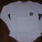OMEGA PSI PHI FRATERNITY LONG SLEEVE POCKET T-SHIRT WHITE EXTENDED ROUND CURVED