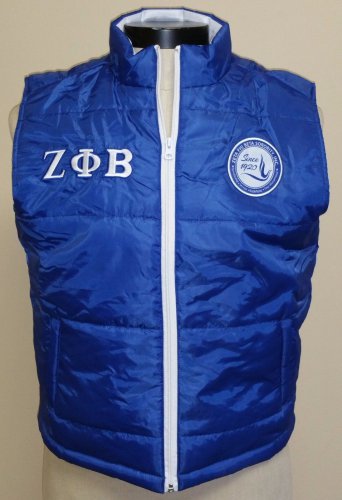 Zeta Phi Beta Sorority Vest Jacket Zeta Phi Beta Blue Bubble Vest M-6X