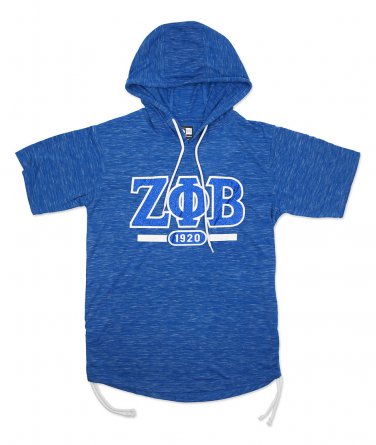 ZETA PHI BETA SORORITY Hoodie Blue Short sleeve Drawstring Hoodie Top 1920