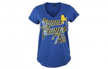SIGMA GAMMA RHO SORORITY BLUE V-NECK T-SHIRT BLUE SHORT SLEEVE V-NECK T-SHIRT