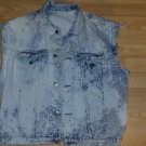 Sleeveless denim jean vest Bleach Wash Distressed Denim jean Vest Jacket M-2X