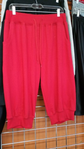 MENS FLEECE JOGGER SHORTS RED Jogger Gym fashion Shorts M-2X