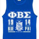 Phi Beta Sigma Fraternity T-shirt Blue Muscle shirt GOMAB 1914 Gym Work out Tee