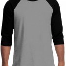 Gray Black Long sleeve baseball T shirt Men's Raglan baseball T-shirt  Pro5