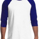 White Navy Blue Long sleeve baseball T shirt Men's Raglan baseball T-shirt  Pro5