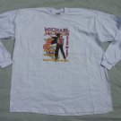 WHITE LONG SLEEVE V NECK T-SHIRT  WHITE KING OF POP LONG SLEEVE V NECK TEE 3X