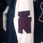 Blue White Varsity style hoodie jacket Men's zip up Letterman Hoodie Jacket XL